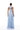 Women's Blue Glossy Gathered Maxi Dress