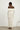 Women's Floral Lace Flared-Cuff Maxi Dress in White