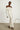 Women's Floral Lace Flared-Cuff Maxi Dress in White
